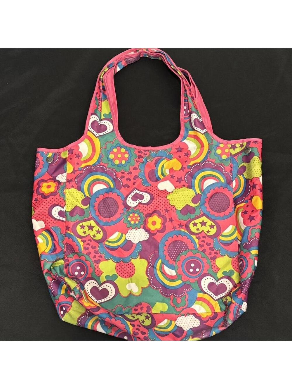 rainbow floral tote bag